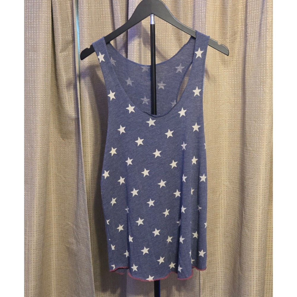 Alternative Meegs Sleeveless Racerback Tank Top Women's Size XL Navy‎ Stars
